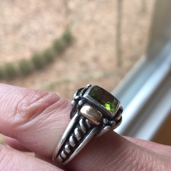 Sterling silver and solid 14k peridot ring - Picture 2 of 4